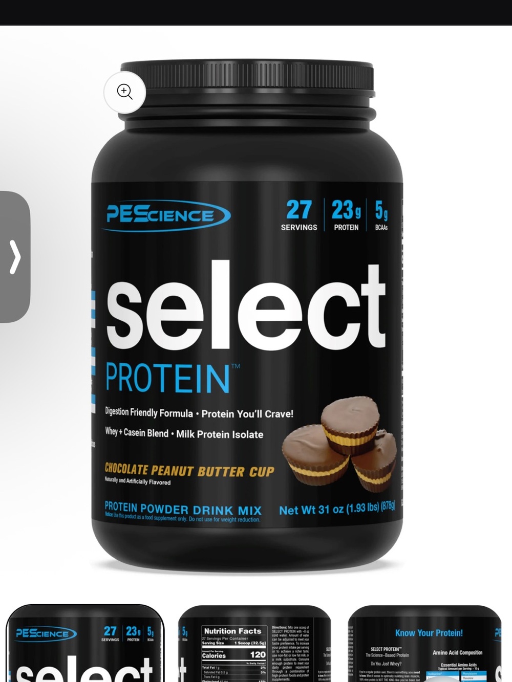 NEW SEALED PEScience Select Protein Powder Chocolate Peanut Butter Cup